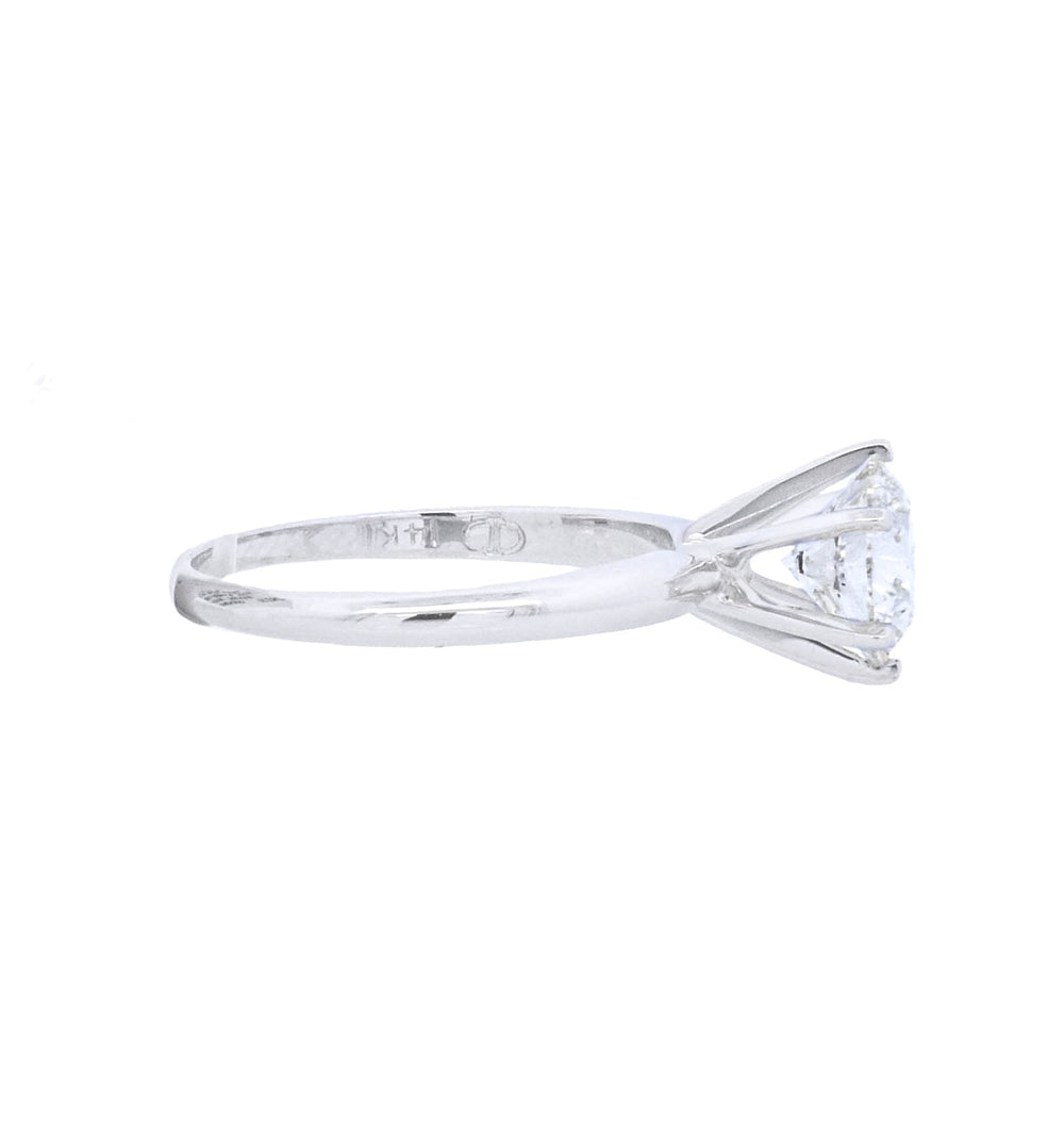 14K White Gold Round Diamond 1.57Ct Solitaire Engagement Ring - CLT Jewels