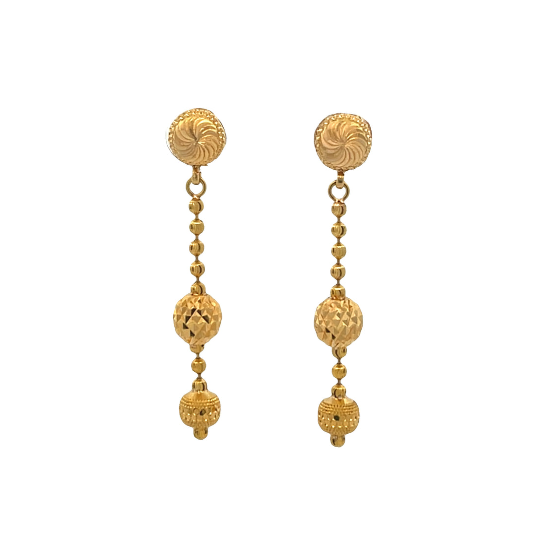 22K Yellow Gold Classic Lightweight Dangle Earrings