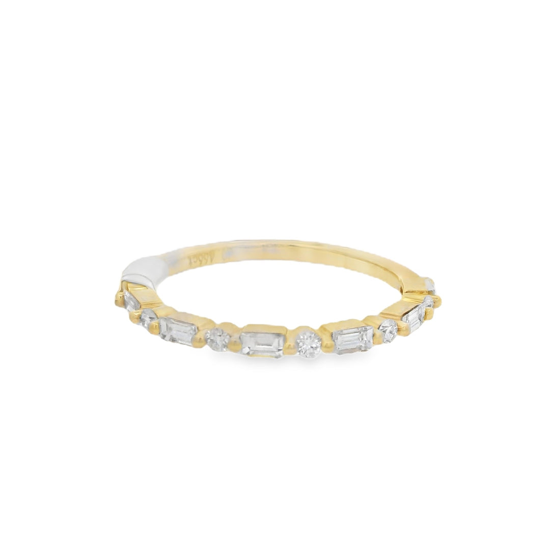 14K Yellow Gold 0.47ct Diamond Stackable Women's Wedding Band