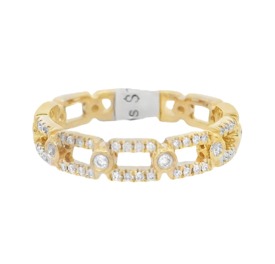 14K Yellow Gold 0.18ct Diamond Women's Fashion Band