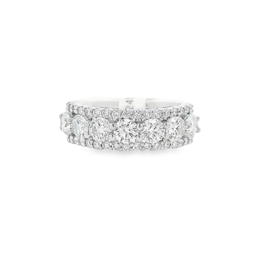 14K White Gold Brilliant Diamond Wedding Band - CLT Jewels