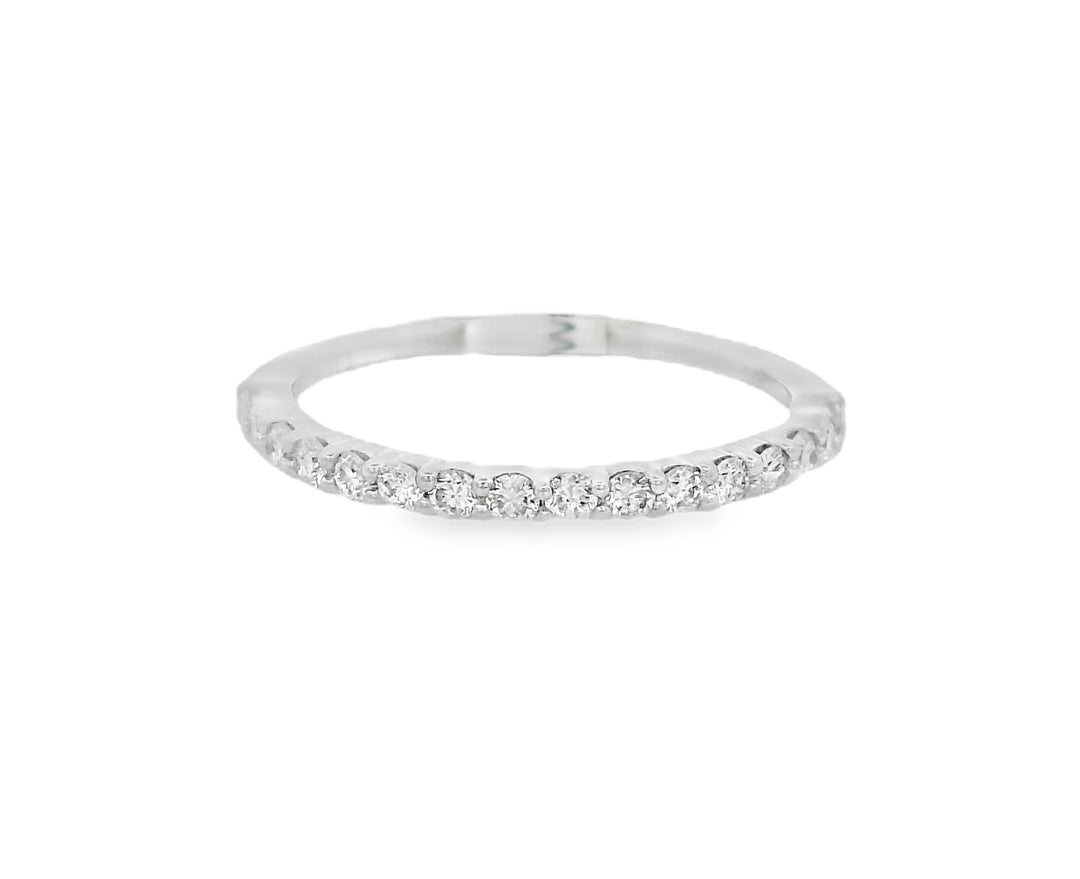 14K White Gold Lab Diamond Wedding Band - CLT Jewels