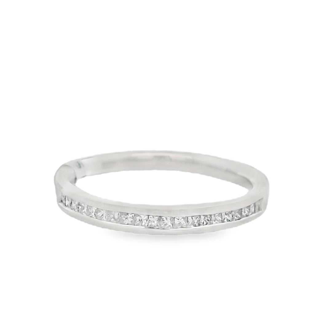 18K White Gold 0.20ct Diamond Channel- Set Women's Wedding Band