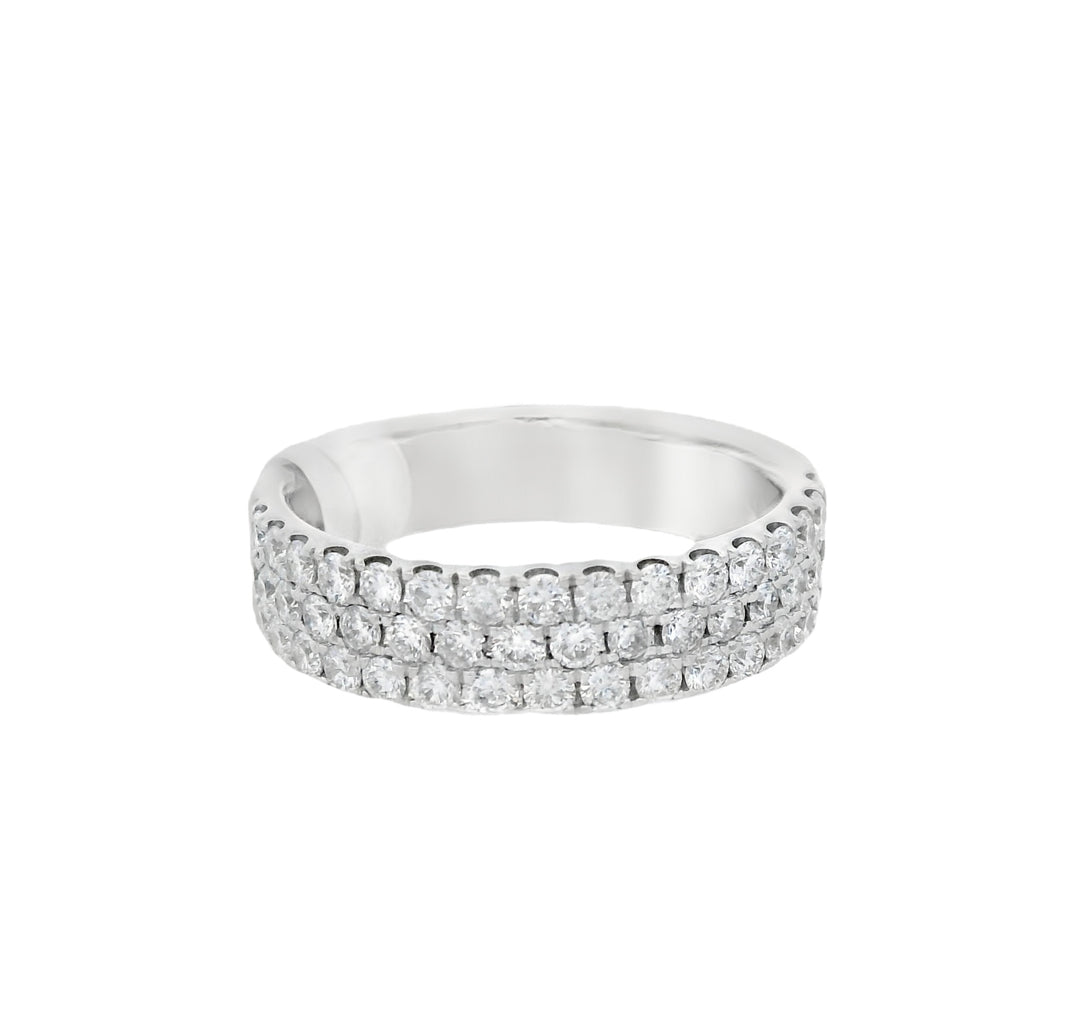 14K White Gold 1.04ct. Diamond Pave Fashion Ring - CLT Jewels