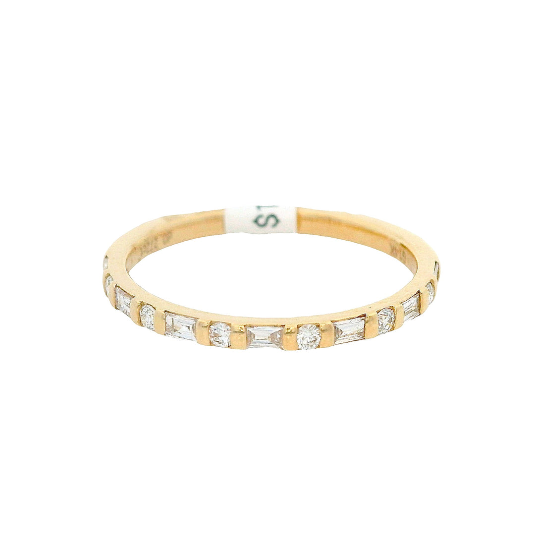14K Yellow Gold Diamond Wedding Band - CLT Jewels