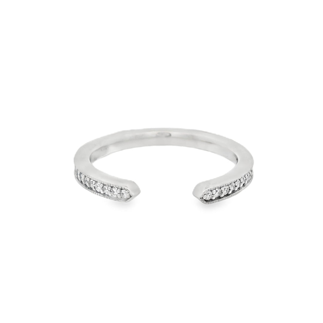 14K White Gold 0.20ct. Diamond Open Fashion Ring