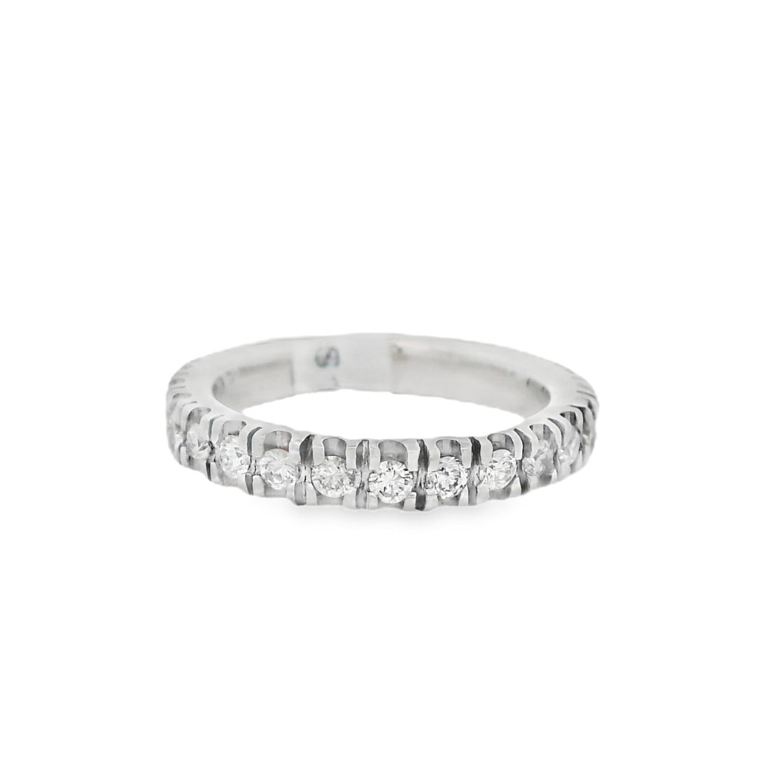 14K White Gold 0.38ct Diamond Four Prong Women's Wedding Band