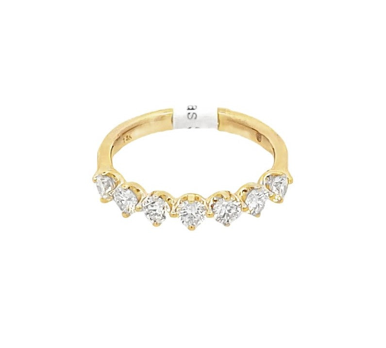 14K Yellow Gold 0.75ctw Diamond Four Prong Wedding Band