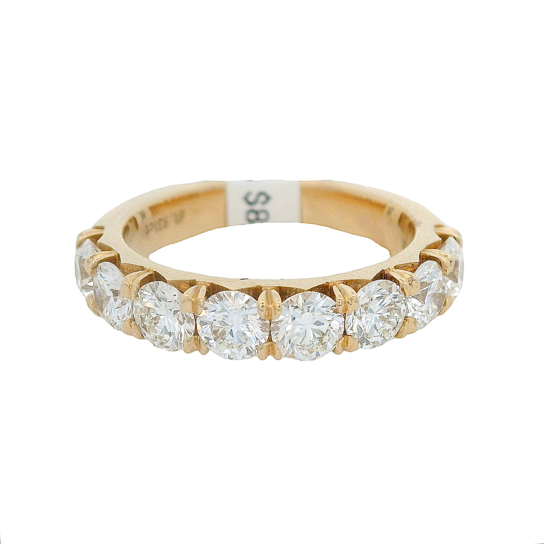 14K Yellow Gold Round Diamond Wedding Band