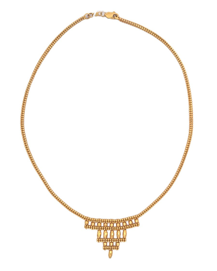 22K Yellow Gold Classic Lobster Clasp Necklace 16