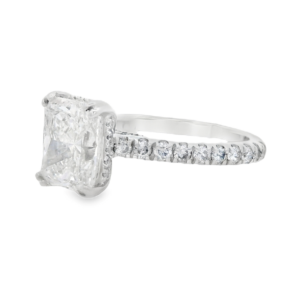 14K White Gold Radiant Diamond Engagement Ring - CLT Jewels