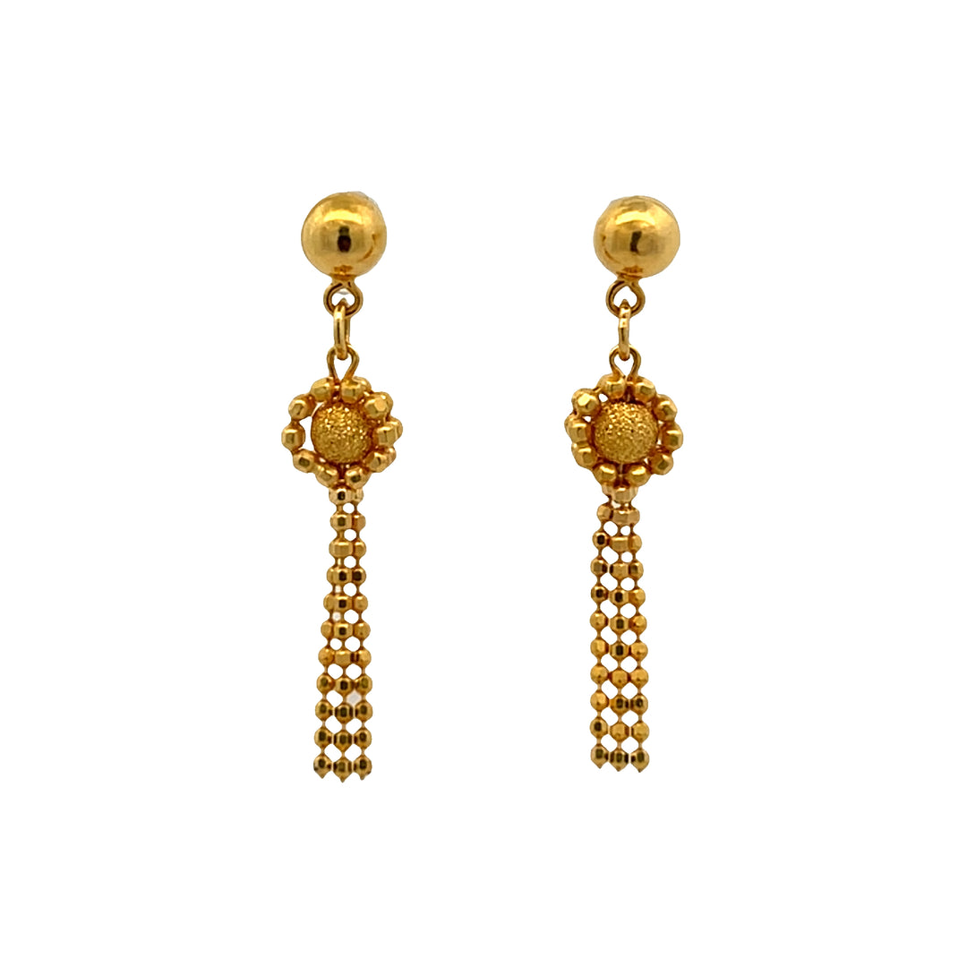 22K Yellow Gold Classic Lightweight Dangle Earrings