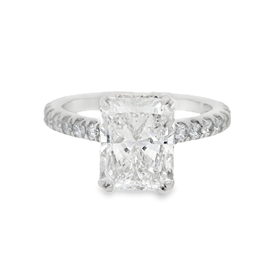 14K White Gold Radiant Diamond Engagement Ring - CLT Jewels