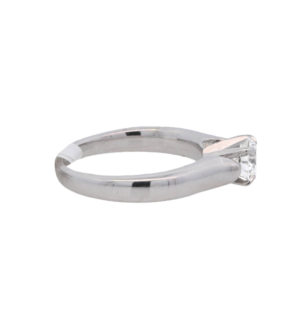 14K White Round Diamond 0.64Ct Solitaire Engagement Ring - CLT Jewels