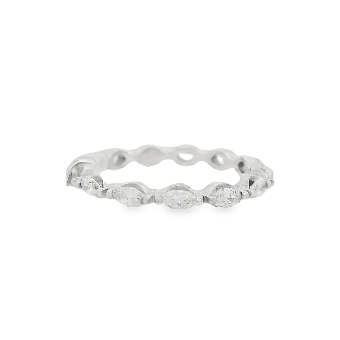 14K White Gold 0.79ct Marquise Diamond Eternity Band