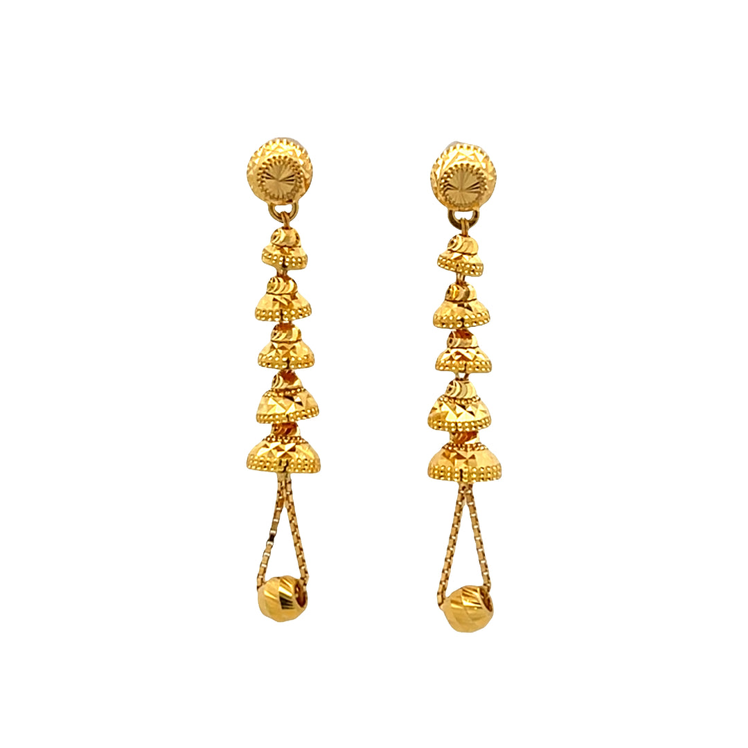 22K Yellow Gold Classic Elegant Drop Earrings