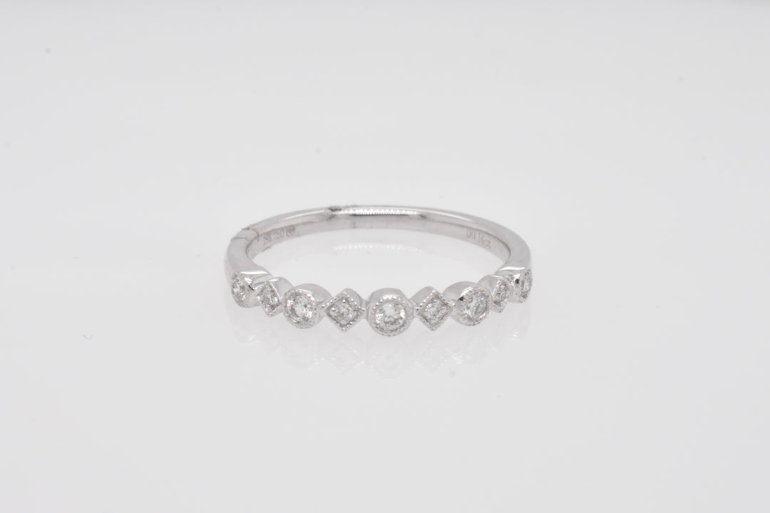 18K White 0.14ct Diamond Stackable Women's Wedding Band