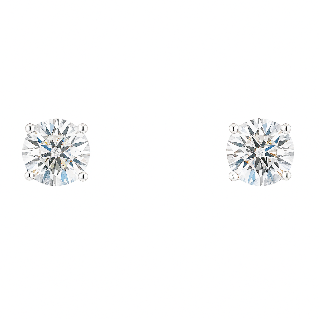 14K White Gold Lab Diamond Stud Earrings 2.07 ctw