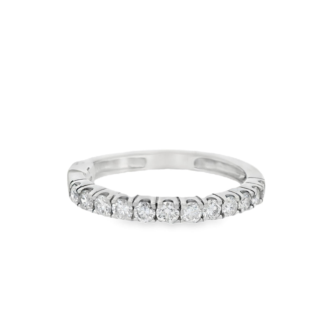 14K White Gold 0.50ct Diamond Four Prong Women's Wedding Band