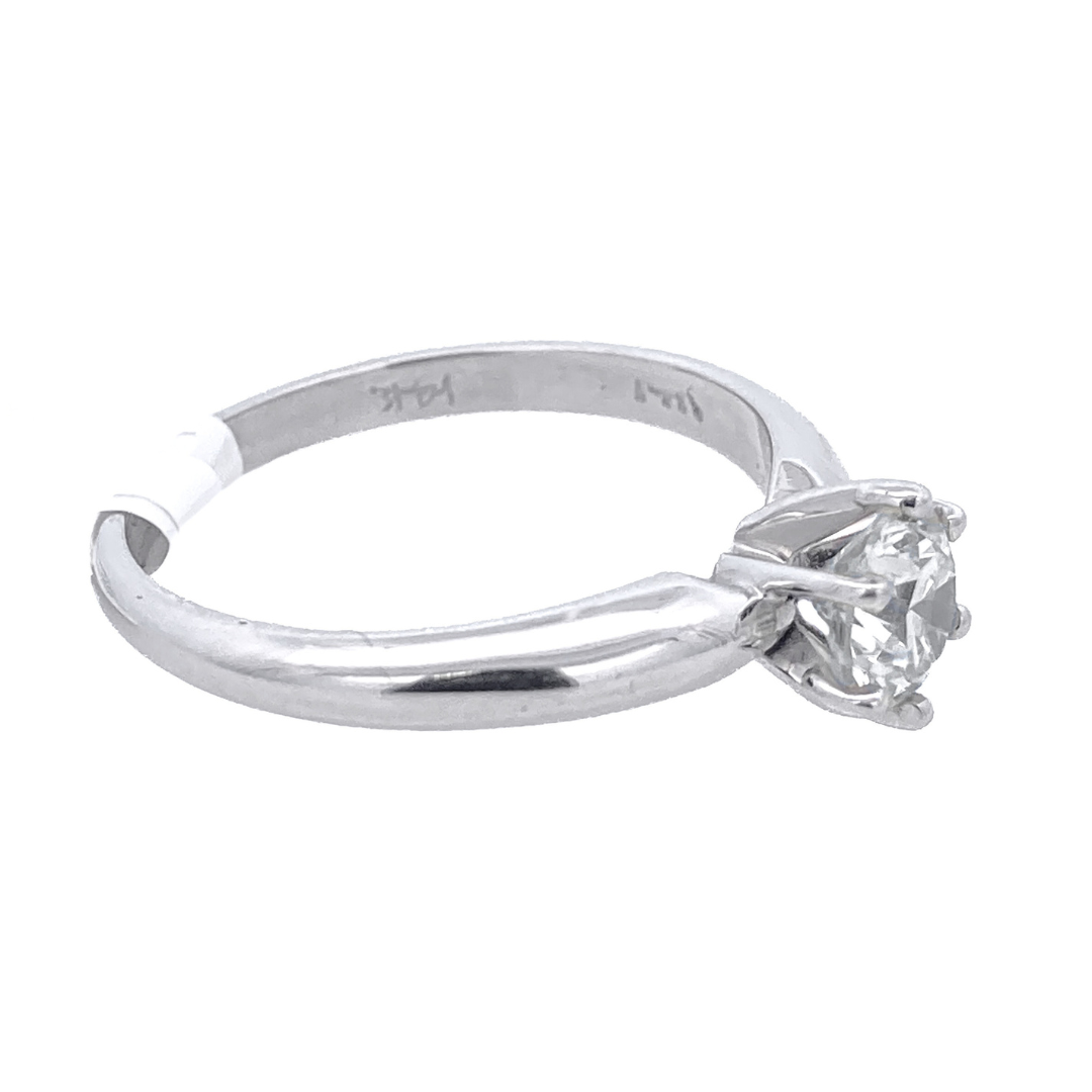 14K White Gold 0.50CT Round Diamond Solitaire Ring