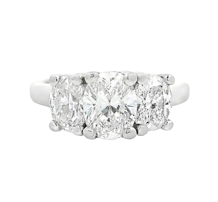 Platinum Oval Diamond 2.00Ct Three-Stone Engagement Ring