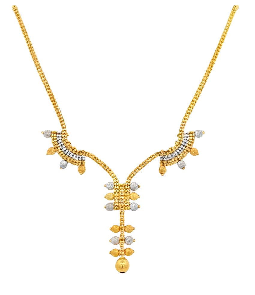 22K Two-Tone Gold Elegant Chain Necklace 16