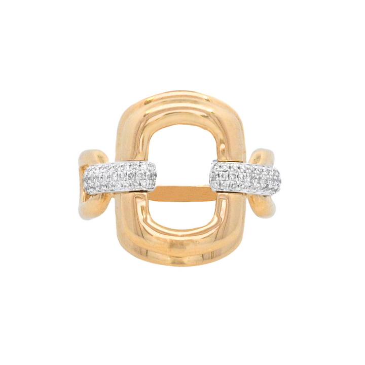 14K Yellow Gold 0.20ct Diamond Paperclip Fashion Ring