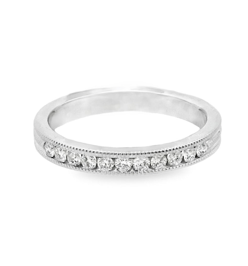 14K White 0.25ct Diamond Channel Set Women's Wedding Band