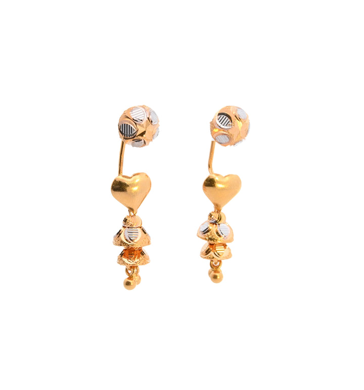 22K Yellow Gold Elegant Dangling Ladies Earrings