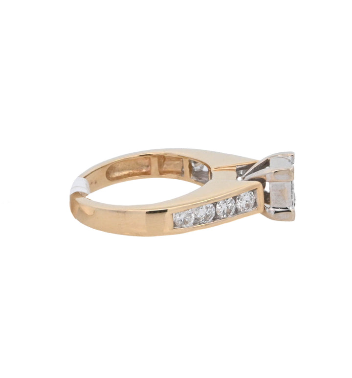 14K White Gold Princess Diamond Cluster Engagement Ring