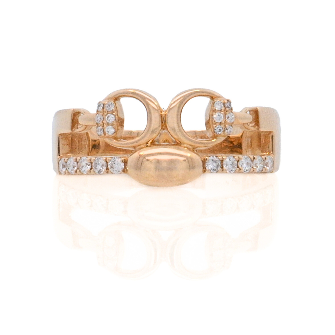 14K Yellow Gold 0.17ct Diamond Fashion Ring