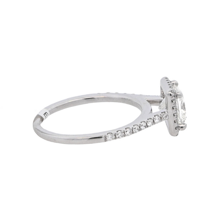 14K White Gold Princess Diamond Halo Engagement Ring