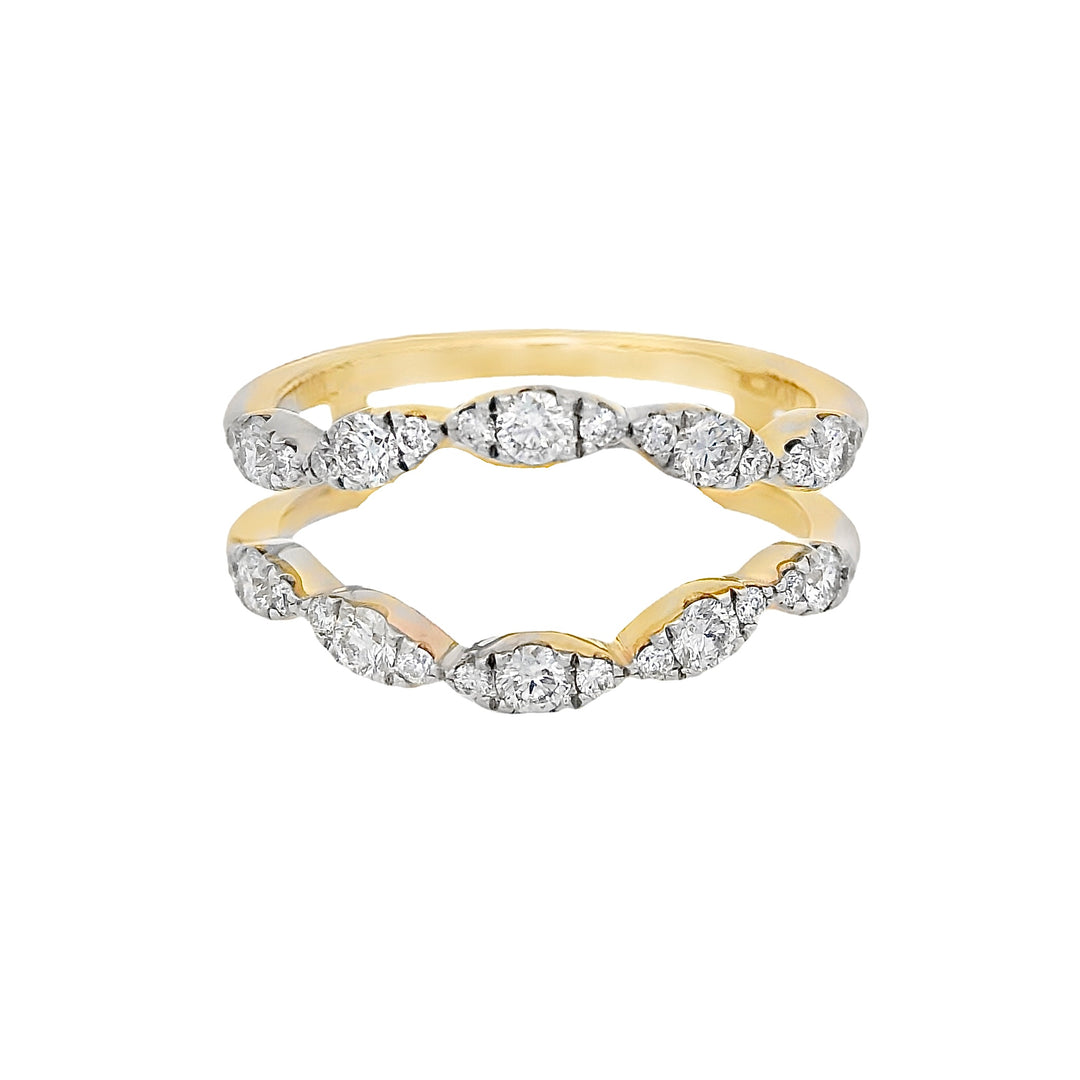 14K Yellow Gold Diamond Jacket Wedding Band