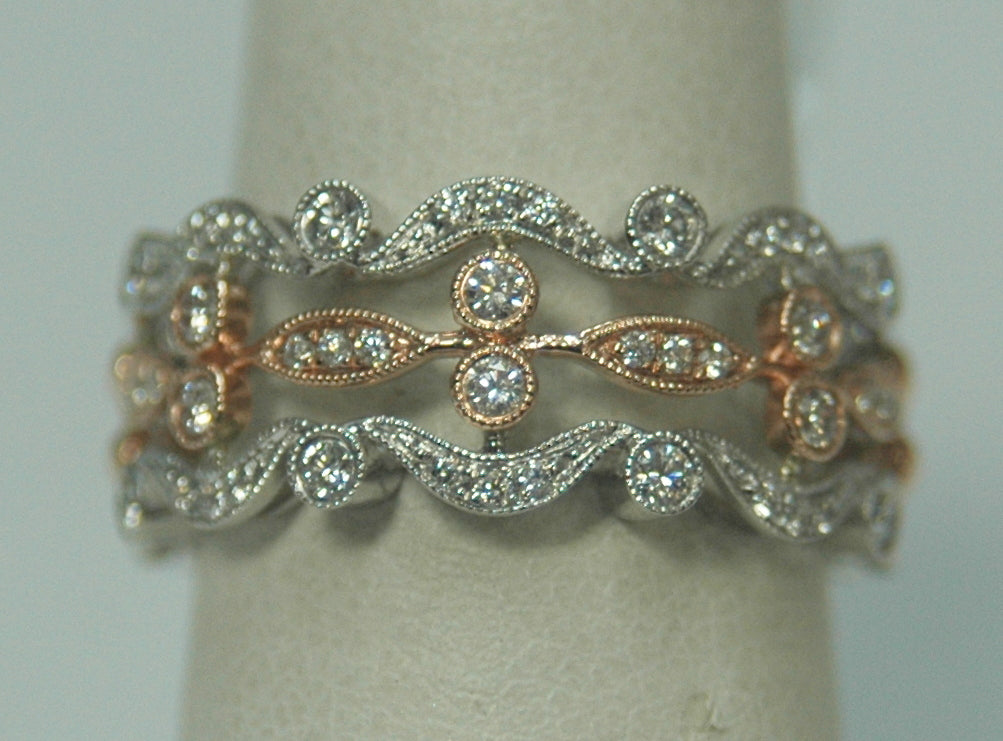 14K Two-Tone 0.37ctw Diamond Women's Anniversary Band