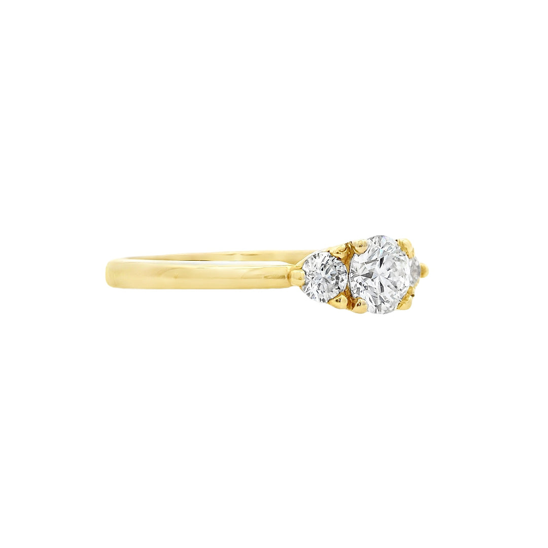 14K Yellow Gold 0.35CT Diamond 3 Stone Engagement Ring