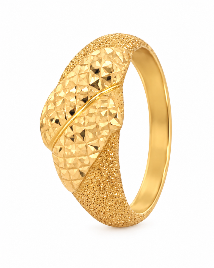 22K Yellow Gold Classic Minimalist Band Ring, Size 8