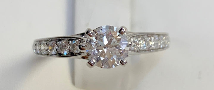 18K White Gold 0.56ct Round Diamond Solitaire Ring