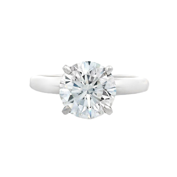 14K White Gold Round Diamond 2.35Ct Solitaire Engagement Ring