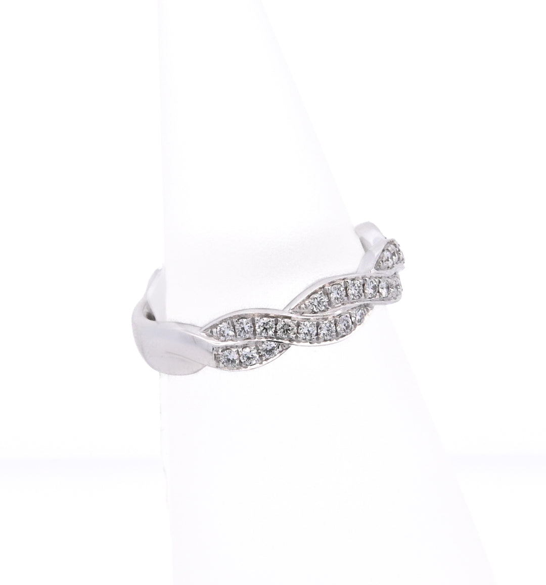 14K White Gold 0.50ct Diamond Twisted Women's Wedding Band