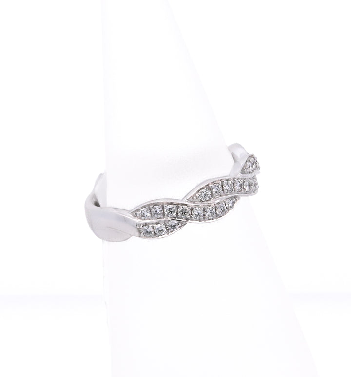 14K White Gold 0.50ct Diamond Twisted Women's Wedding Band