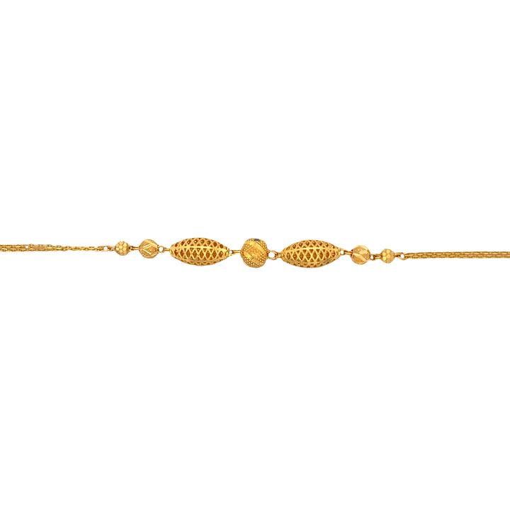 22K Yellow Gold Delicate Minimalist Chain Bracelet
