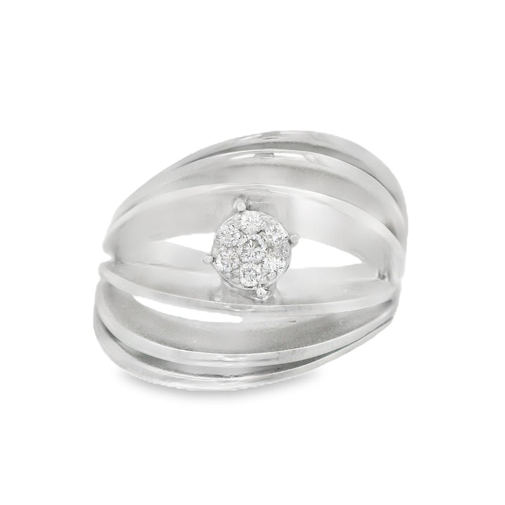 14K White Gold 0.12ct Diamond Fashion Ring