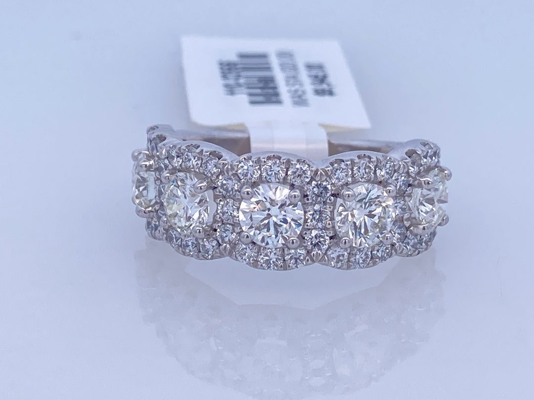 14K White Gold 2.25ctw Round Diamond Anniversary Wedding Band