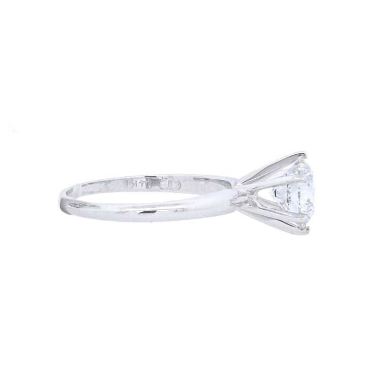 14K White Gold Round Diamond 1.57Ct Solitaire Engagement Ring