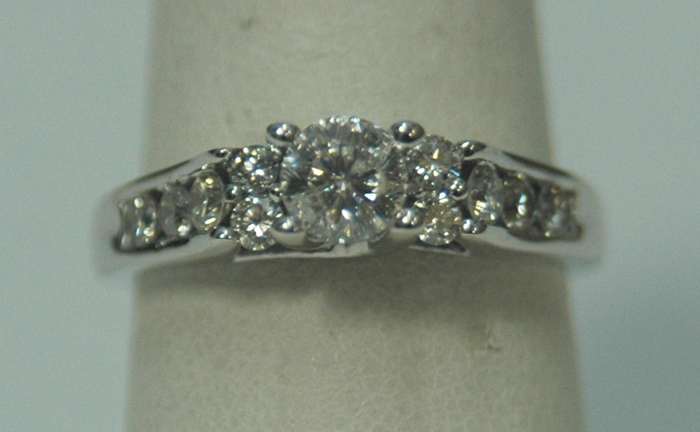14K White Gold 0.49CT Round Diamond Solitaire Ring