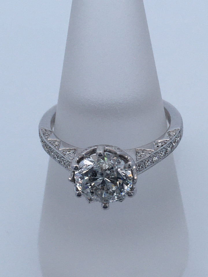 18K White Gold 1.86ct Round Diamond Engagement Ring