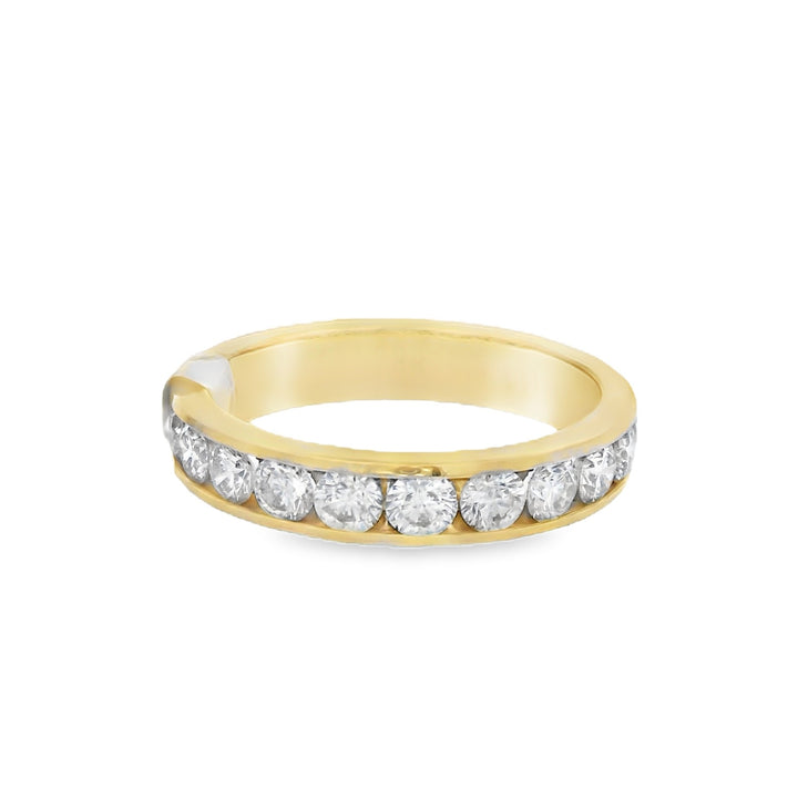 14K Yellow Gold 0.75ct Diamond Channel Women's Wedding Band