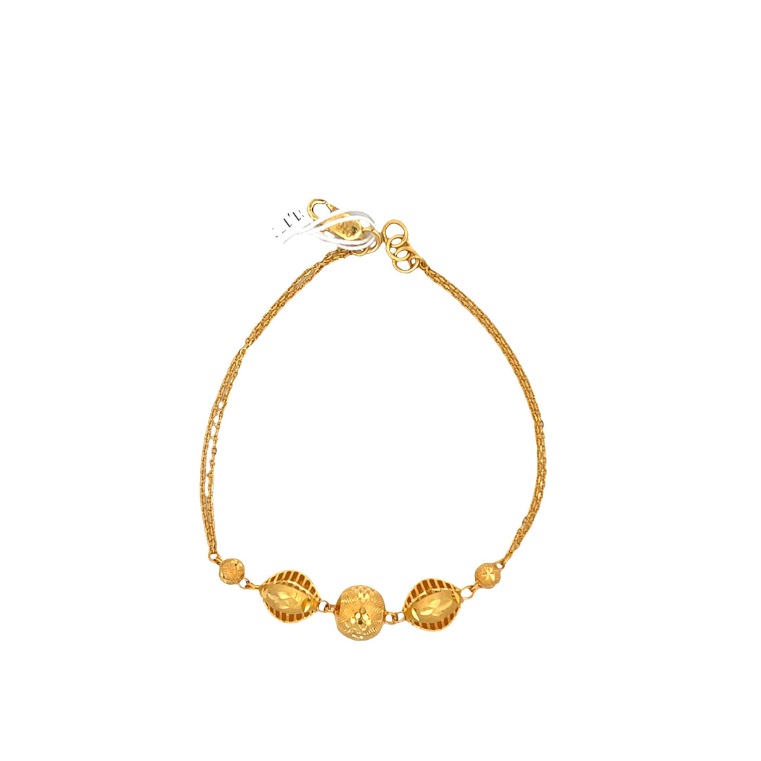 22K Yellow Gold Delicate Minimalist Chain Bracelet