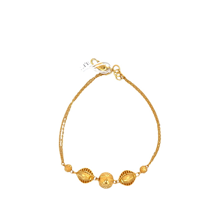 22K Yellow Gold Delicate Minimalist Chain Bracelet