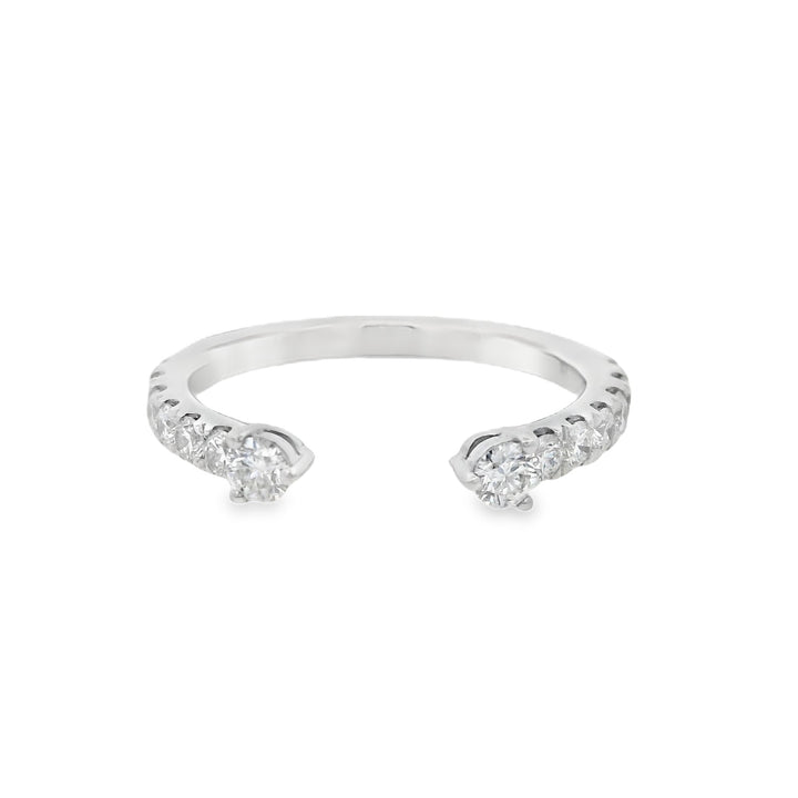 14K White Gold 0.50ct Diamond Open Wedding Band